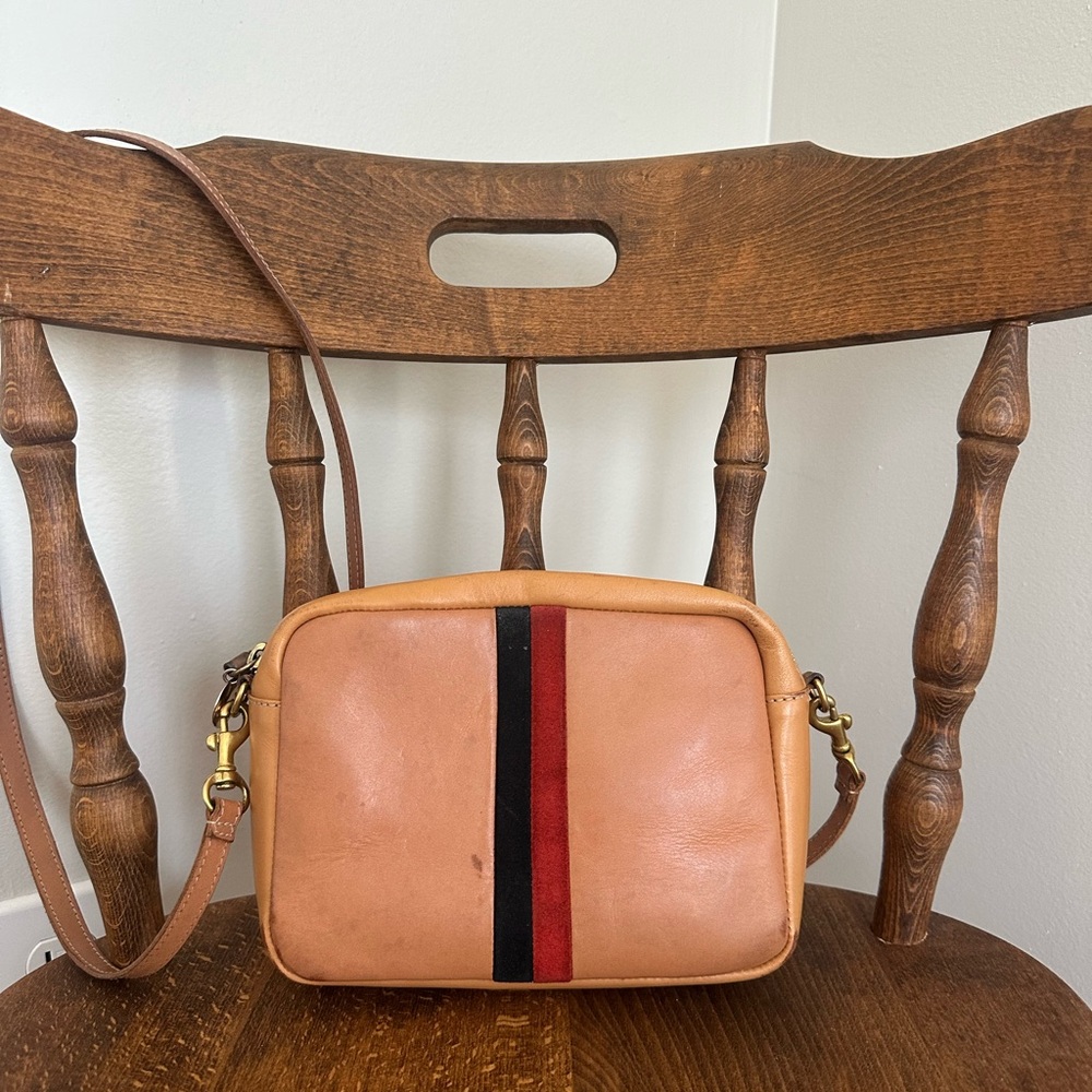 Clare V Tan and Black Crossbody Bag with Leather Finish
